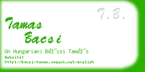 tamas bacsi business card